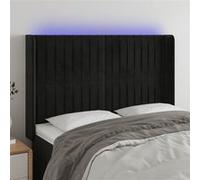 Vidaxl Tête De Lit À Led Noir 147x16x118/128 Cm Velours Noir