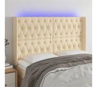 Hoofdbord LED 147x16x118/128 cm stof crÃmekleurig3124387