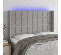 Hoofdbord LED 147x16x118/128 cm stof lichtgrijs3124046