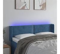 Vidaxl Tête De Lit À Led Bleu Foncé 147x16x78/88 Cm Velours Bleu