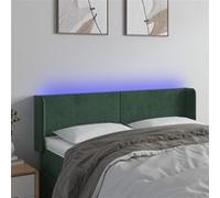 Vidaxl Tête De Lit À Led Vert Foncé 147x16x78/88 Cm Velours Vert