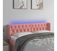vidaXL Tête de lit à LED Rose 147x16x78/88 cm Velours