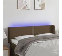 Vidaxl Tête De Lit À Led Marron Foncé 147x16x78/88 Cm Tissu Marron