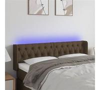Vidaxl Tête De Lit À Led Marron Foncé 147x16x78/88 Cm Tissu Marron