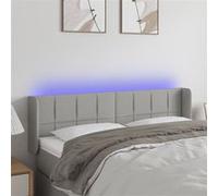 Tête de Lit à LED Meuble de Chambre à Coucher Accessoire de Lit Double Tête de Cadre de Lit Intérieur Gris Clair 147x16x78/88 cm Tissu 3123234