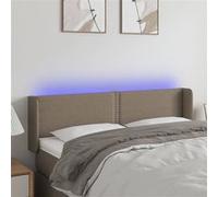 vidaXL Hoofdbord LED 147x16x78/88 cm stof taupe3123098 Taupe G