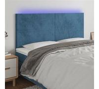 Vidaxl Tête De Lit À Led Bleu Foncé 160x5x118/128 Cm Velours Bleu