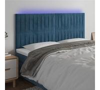 Vidaxl Tête De Lit À Led Bleu Foncé 160x5x118/128 Cm Velours Bleu