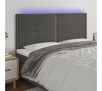 Tête de Lit à LED Gris Clair 100x5x118/128 cm Velours Meuble de Chambre vidaXL