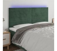 vidaXL Hoofdbord LED 160x5x118/128 cm fluweel donkergroen3122621 Vert G