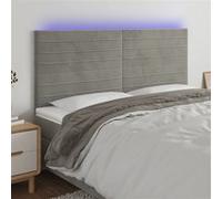 Vidaxl Tête De Lit À Led Gris Clair 160x5x118/128 Cm Velours Gris