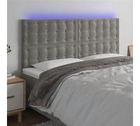 vidaXL Hoofdbord LED 160x5x118/128 cm fluweel lichtgrijs3122912 Gris clair G
