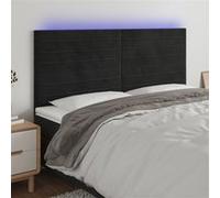 Vidaxl Tête De Lit À Led Noir 160x5x118/128 Cm Velours Noir