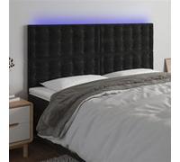 vidaXL Tête de lit à LED Noir 160x5x118/128 cm Velours