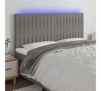Vidaxl Tête De Lit À Led Gris Foncé 160x5x118/128 Cm Tissu Gris