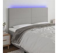 vidaXL Hoofdbord LED 160x5x118/128 cm stof lichtgrijs3122150 Gris clair G