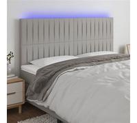 Vidaxl Tête De Lit À Led Gris Clair 160x5x118/128 Cm Tissu Gris