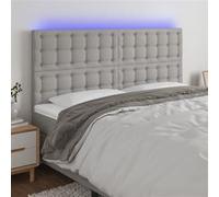 vidaXL Hoofdbord LED 160x5x118/128 cm stof lichtgrijs3122864 Gris clair G