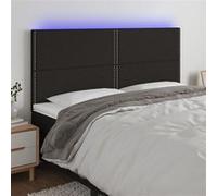 vidaXL Hoofdbord LED 160x5x118/128 cm stof zwart3122292 Noir G