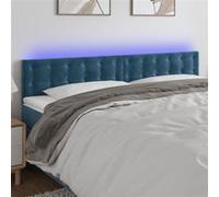 vidaXL Tête de lit LED pour lit double Velours Bleu foncé 160x5x78/88 cm