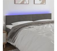 3121807 vidaXL Tête de lit à LED Gris foncé 160x5x78-88 cm Velours