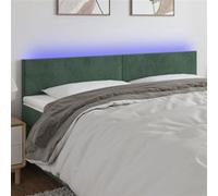 vidaXL Tête de Lit à LED Meuble de Chambre à Coucher Accessoire de Lit Double Tête de Cadre de Lit Intérieur Vert Foncé 3121389