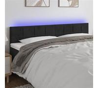 Hoofdbord LED 160x5x78/88 cm fluweel zwart3121668