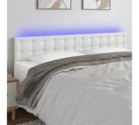 vidaXL Tête de lit à LED Similicuir Blanc 160x5x78/88 cm