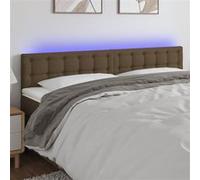vidaXL Hoofdbord LED 160x5x78/88 cm stof donkerbruin3122055 Marron G
