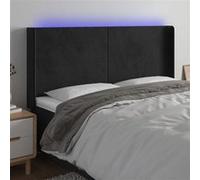 Hoofdbord LED 163x16x118/128 cm fluweel zwart3123824