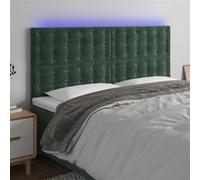 vidaXL Hoofdbord LED 180x5x118/128 cm fluweel donkergroen3122921 Vert G