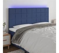 vidaXL Hoofdbord LED 180x5x118/128 cm stof blauw3122444 Bleu G
