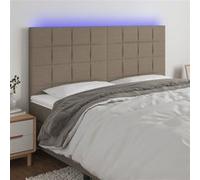 Vidaxl Tête De Lit À Led Taupe 180x5x118/128 Cm Tissu Gris