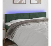 vidaXL Tête de lit à LED Vert foncé 180x5x78/88 cm Velours Vert