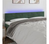 Vidaxl Tête De Lit À Led Vert Foncé 180x5x78/88 Cm Velours Vert