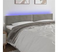 Tête de Lit à LED Gris Clair 100x5x118/128 cm Velours Meuble de Chambre vidaXL
