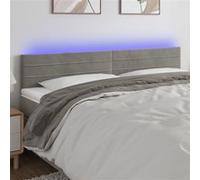 Vidaxl Tête De Lit À Led Gris Clair 180x5x78/88 Cm Velours Gris