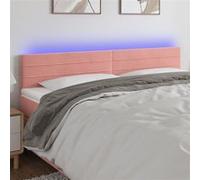 Tête de Lit à LED Meuble de Chambre à Coucher Accessoire de Lit Double Tête de Cadre de Lit Intérieur Rose 180x5x78/88 cm Velours