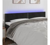 Hoofdbord LED 180x5x78/88 cm fluweel zwart3121534