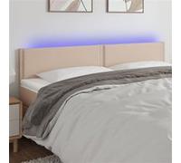vidaXL Tête de Lit à LED Meuble de Chambre à Coucher Accessoire de Lit Double Tête de Cadre de Lit Intérieur Cappuccino 180x5x78/88 cm Similicuir