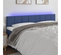 vidaXL Hoofdbord LED 180x5x78/88 cm stof blauw3121632 Bleu G