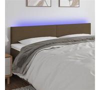 Vidaxl Tête De Lit À Led Marron Foncé 180x5x78/88 Cm Tissu Marron