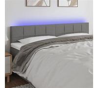 vidaXL Tête de Lit à LED Meuble de Chambre à Coucher Accessoire de Lit Double Tête de Cadre de Lit Intérieur Gris Foncé 180x5x78/88 cm Tissu