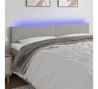 vidaXL Tête de lit LED 3121346 – 180x5x78/88 cm en tissu gris clair