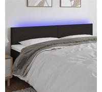vidaXL Hoofdbord LED 180x5x78/88 cm stof zwart3121348 Noir G
