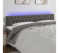 Vidaxl Tête De Lit À Led Gris Foncé 180x7x78/88 Cm Velours Gris