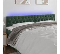 vidaXL Hoofdbord LED 180x7x78/88 cm fluweel donkergroen3122011 Vert G
