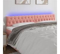 vidaXL Tête de lit à LED 3122013 Velours 180x7x78/88 cm Rose