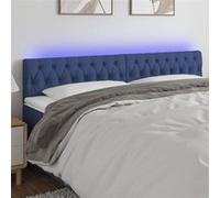 vidaXL Hoofdbord LED 180x7x78/88 cm stof blauw3121968 Bleu G