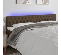 vidaXL Hoofdbord LED 180x7x78/88 cm stof donkerbruin3121965 Marron G